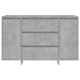 NNEVL Sideboard with 3 Drawers Concrete Grey 120x41x75 cm Chipboard