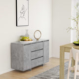 NNEVL Sideboard with 3 Drawers Concrete Grey 120x41x75 cm Chipboard