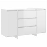 NNEVL Sideboard with 3 Drawers High Gloss White 120x41x75 cm Chipboard
