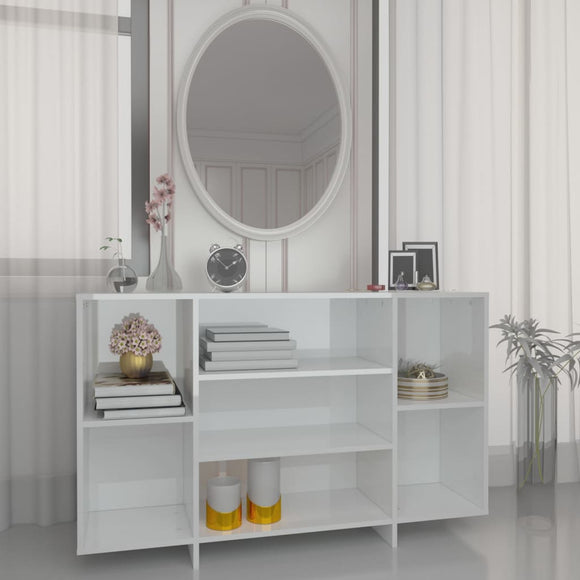 NNEVL Sideboard High Gloss White 120x30x75 cm Engineered Wood