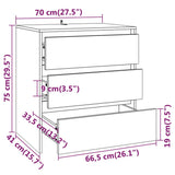 NNEVL Sideboard Sonoma Oak 70x41x75 cm Chipboard