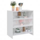 NNEVL Sideboard High Gloss White 70x40.5x75 cm Engineered Wood
