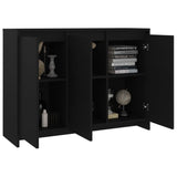 NNEVL Sideboard Black 102x33x75 cm Chipboard