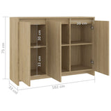 NNEVL Sideboard Sonoma Oak 102x33x75 cm Chipboard