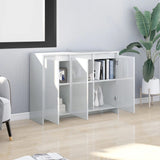 NNEVL Sideboard High Gloss White 102x33x75 cm Chipboard