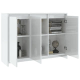 NNEVL Sideboard High Gloss White 102x33x75 cm Chipboard