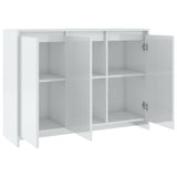 NNEVL Sideboard High Gloss White 102x33x75 cm Chipboard