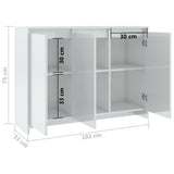 NNEVL Sideboard High Gloss White 102x33x75 cm Chipboard