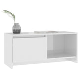 NNEVL TV Cabinet High Gloss White 90x35x40 cm Engineered Wood