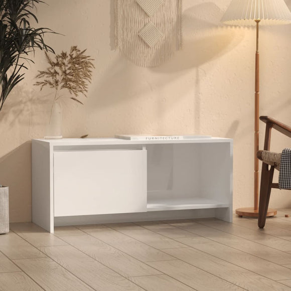 NNEVL TV Cabinet High Gloss White 90x35x40 cm Engineered Wood