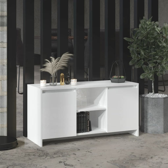 NNEVL TV Cabinet High Gloss White 102x37.5x52.5 cm Chipboard