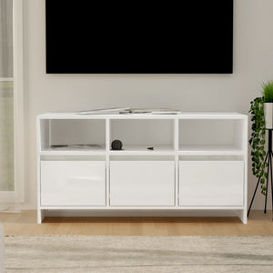 NNEVL TV Cabinet High Gloss White 102x37.5x52.5 cm Engineered Wood