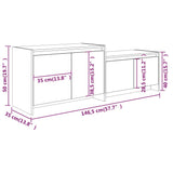 NNEVL TV Cabinet White 146.5x35x50 cm Engineered Wood