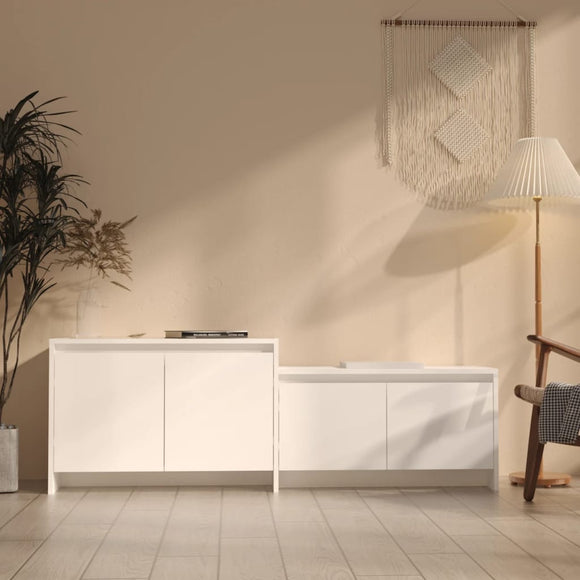 NNEVL TV Cabinet White 146.5x35x50 cm Engineered Wood
