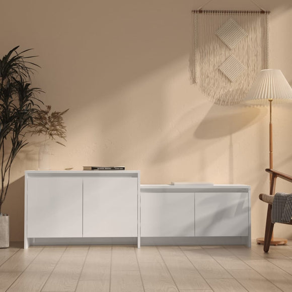 NNEVL TV Cabinet High Gloss White 146.5x35x50 cm Engineered Wood