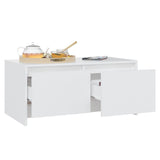 NNEVL Coffee Table White 90x50x41.5 cm Chipboard