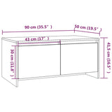 NNEVL Coffee Table White 90x50x41.5 cm Chipboard