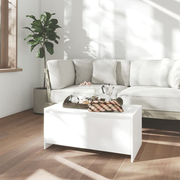 NNEVL Coffee Table White 90x50x41.5 cm Chipboard
