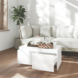 NNEVL Coffee Table High Gloss White 90x50x41.5 cm Chipboard