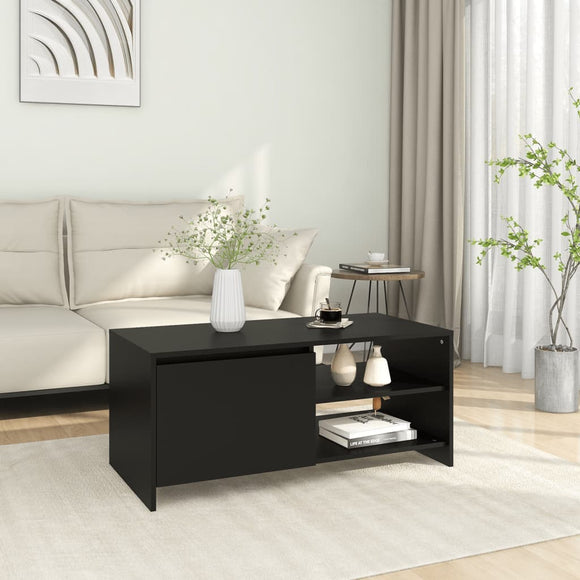 NNEVL Coffee Table Black 102x50x45 cm Engineered Wood