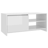 NNEVL Coffee Table High Gloss White 102x50x45 cm Engineered Wood