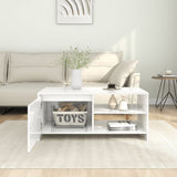 NNEVL Coffee Table High Gloss White 102x50x45 cm Engineered Wood