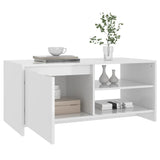 NNEVL Coffee Table High Gloss White 102x50x45 cm Engineered Wood
