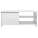 NNEVL Coffee Table High Gloss White 102x50x45 cm Engineered Wood