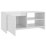 NNEVL Coffee Table High Gloss White 102x50x45 cm Engineered Wood