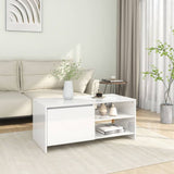 NNEVL Coffee Table High Gloss White 102x50x45 cm Engineered Wood