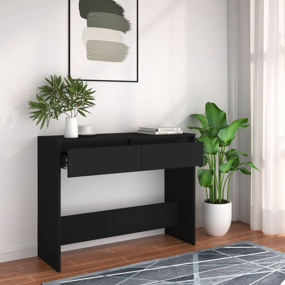 NNEVL Console Table Black 100x35x76.5 cm Chipboard