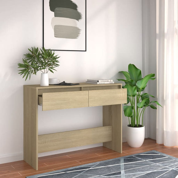 NNEVL Console Table Sonoma Oak 100x35x76.5 cm Chipboard