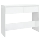 NNEVL Console Table High Gloss White 100x35x76.5 cm Chipboard