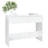 NNEVL Console Table High Gloss White 100x35x76.5 cm Chipboard