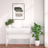 NNEVL Console Table High Gloss White 100x35x76.5 cm Chipboard
