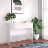 NNEVL Console Table High Gloss White 100x35x76.5 cm Chipboard