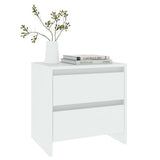 NNEVL Bedside Cabinet White 45x34.5x44.5 cm Chipboard