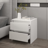 NNEVL Bedside Cabinet White 45x34.5x44.5 cm Chipboard
