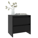 NNEVL Bedside Cabinet Black 45x34.5x44.5 cm Chipboard