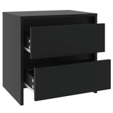 NNEVL Bedside Cabinet Black 45x34.5x44.5 cm Chipboard