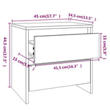 NNEVL Bedside Cabinet Black 45x34.5x44.5 cm Chipboard