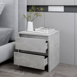 NNEVL Bedside Cabinet Concrete Grey 45x34.5x44.5 cm Chipboard