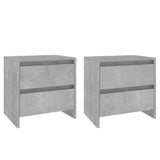 NNEVL Bedside Cabinets 2 pcs Concrete Grey 45x34.5x44.5 cm Chipboard