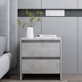 NNEVL Bedside Cabinets 2 pcs Concrete Grey 45x34.5x44.5 cm Chipboard