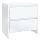 NNEVL Bedside Cabinet High Gloss White 45x34.5x44.5 cm Chipboard