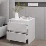 NNEVL Bedside Cabinet High Gloss White 45x34.5x44.5 cm Chipboard