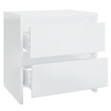 NNEVL Bedside Cabinet High Gloss White 45x34.5x44.5 cm Chipboard