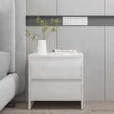 NNEVL Bedside Cabinet High Gloss White 45x34.5x44.5 cm Chipboard