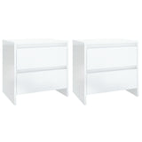 NNEVL Bedside Cabinets 2 pcs High Gloss White 45x34.5x44.5 cm Chipboard
