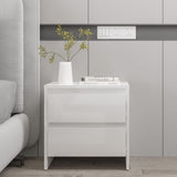 NNEVL Bedside Cabinets 2 pcs High Gloss White 45x34.5x44.5 cm Chipboard